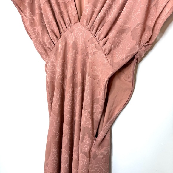 Anthropologie Hutch Lindy Dress in Sedona Textured Floral Draped Bodice Formal 4 - Picture 9 of 15